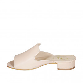 Sabot da donna in pelle rosa tacco 3 - Misure disponibili: 42 2