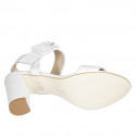 Woman's sandal with buckle in white leather heel 8 - Available sizes:  32