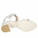 Woman's sandal in white leather with buckle heel 5 - Available sizes:  32, 33, 42, 44, 45