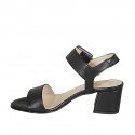 Sandale pour femmes avec boucle en cuir noir talon 5 - Pointures disponibles:  33