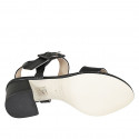 Sandale pour femmes avec boucle en cuir noir talon 5 - Pointures disponibles:  33