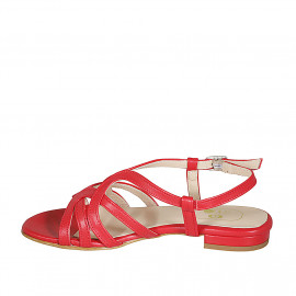 Sandale pour femmes en cuir rouge talon 2 - Pointures disponibles:  32 2