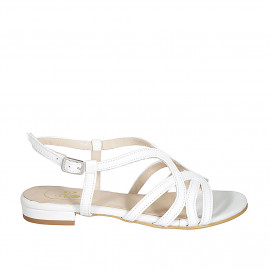 Woman's sandal in white leather with heel 2 - Available sizes:  32