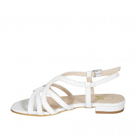Sandale pour femmes en cuir blanc avec talon 2 - Pointures disponibles:  32 2