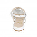 Sandale pour femmes en cuir blanc avec talon 2 - Pointures disponibles:  32, 33, 43, 44