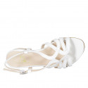Sandale pour femmes en cuir blanc avec talon 2 - Pointures disponibles:  32, 33, 43, 44