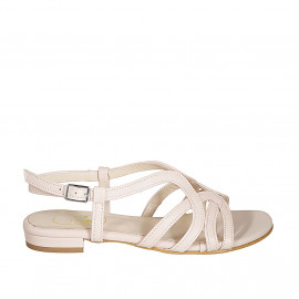 Sandale pour femmes en cuir rose clair talon 2 - Pointures disponibles: 32, 33, 43