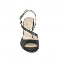 Sandale pour femmes en cuir noir talon 8 - Pointures disponibles:  32, 33, 34
