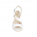 Sandale pour femmes en cuir de couleur blanc talon 8 - Pointures disponibles:  32, 33, 34