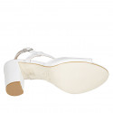 Sandale pour femmes en cuir de couleur blanc talon 8 - Pointures disponibles:  32, 33, 34