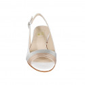 Sandale pour femmes en cuir blanc et lamé cuivré et argent talon 3 - Pointures disponibles:  45