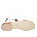 Sandale pour femmes avec strass multicouleur en cuir blanc talon 2 - Pointures disponibles:  32, 42, 44, 46