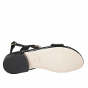 Sandale pour femmes avec strass multicouleur en cuir noir talon 2 - Pointures disponibles:  32, 33, 34, 43, 44, 45, 46