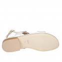 Woman's sandal with multicolored rhinestones in laminated white leather heel 2 - Available sizes:  33, 34, 42, 43, 44, 45, 46