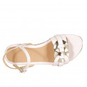 Sandale pour femmes avec accessoire en cuir d'or et courroie en cuir rose talon 2 - Pointures disponibles:  32, 33, 42, 46