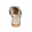 Chaussure ouverte au talon avec noeud pour femmes en cuir lamé platine et tissu lamé tressé multicouleur talon 2 - Pointures disponibles:  33, 46