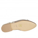 Chaussure ouverte au talon avec noeud pour femmes en cuir lamé platine et tissu lamé tressé multicouleur talon 2 - Pointures disponibles:  33, 46