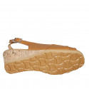 Sandalia para mujer en piel color cognac y cuña 5 - Tallas disponibles:  44