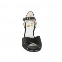 Zapato de baile con cinturon en piel negra tacon 4 - Tallas disponibles:  32, 33, 34, 42, 44