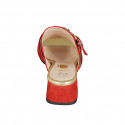 Mule pour femmes en daim rouge avec boucle en strass multicouleur talon 4 - Pointures disponibles:  33, 42, 46