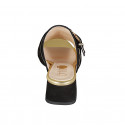 Mule pour femmes en daim noir avec boucle en strass multicouleur talon 4 - Pointures disponibles:  34, 45, 46