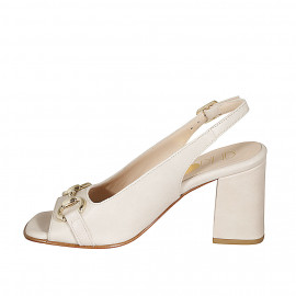 Sandale pour femmes avec accessoire en cuir rose clair talon 8 - Pointures disponibles:  34 2