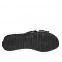 Mule pour femmes en tissu corde noir avec strass et talon compensé 4 - Pointures disponibles:  33, 34, 42, 43, 44, 45