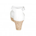 Woman's open shoe with strap and platform in white leather wedge heel 7 - Available sizes:  42, 43