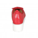 Woman's ballerina shoe in red leather with bow and captoe wedge heel 4 - Available sizes:  34