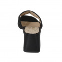 Woman's mule in black leather heel 6 - Available sizes:  44, 45