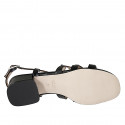 Sandale pour femmes avec courroie croisé en cuir verni noir talon 4 - Pointures disponibles:  32, 33, 34, 42, 44, 46