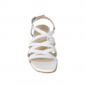 Sandale pour femmes avec courroie croisé en cuir blanc talon 4 - Pointures disponibles:  32, 42, 46