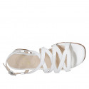Sandalo da donna con cinturino incrociato in pelle bianca tacco 4 - Misure disponibili: 32, 42, 46