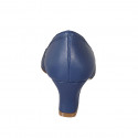 Escarpin pour femmes à côté ouvert en cuir bleu talon 5 - Pointures disponibles:  32, 42, 43, 44, 45