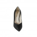 Escarpin à bout pointu a V pour femmes en cuir noir avec talon 9 - Pointures disponibles:  31, 34