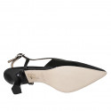 Zapato destalonado a punta para mujer en charol negro tacon 6 - Tallas disponibles:  32, 33, 45