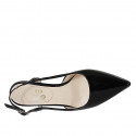 Zapato destalonado a punta para mujer en charol negro tacon 6 - Tallas disponibles:  32, 33, 45
