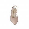 Chaussure ouverte au talon à bout pointu pour femmes en cuir verni rose talon 6 - Pointures disponibles:  33, 45, 46