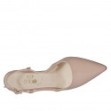Zapato destalonado a punta para mujer en charol rosa tacon 6 - Tallas disponibles:  33, 45, 46