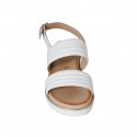 Sandalo da donna in pelle bianca zeppa 3 - Misure disponibili: 32, 33, 42, 44, 45