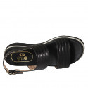 Sandalo da donna in pelle nera con zeppa 3 - Misure disponibili: 32, 33, 34, 42, 43, 44, 45, 46