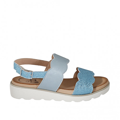 Woman's sandal in sky blue and light...