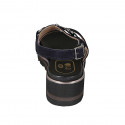 Sandalo da donna in camoscio blu con accessorio zeppa 4 - Misure disponibili: 32, 33, 34, 42, 43, 44, 45, 46