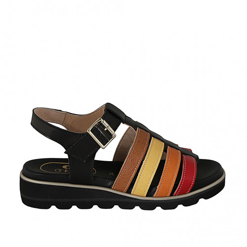 Woman's sandal with strap in black,...