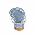 Sandalia con estras para mujer en piel azul claro tacon 1 - Tallas disponibles:  33, 34