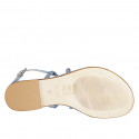 Sandalia con estras para mujer en piel azul claro tacon 1 - Tallas disponibles:  33, 34