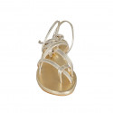 Sandalia de dedo estilo gladiador con cordones para mujer en piel laminada platino tacon 2 - Tallas disponibles:  32, 33, 42, 43, 45