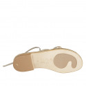 Sandale entredoigt spartiates à lacets pour femmes en cuir lamé platine talon 2 - Pointures disponibles:  32, 33, 42, 43, 45