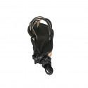 Sandale entredoigt spartiates à lacets pour femmes en cuir noir talon 2 - Pointures disponibles:  32, 33