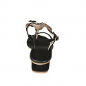 Sandale entredoigt pour femmes en daim noir avec strass en cristal en forme de fruits et courroie talon 4 - Pointures disponibles:  34, 42, 46